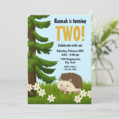 ヘッジホッグ誕生日招待状 招待状 (スタンド正面)