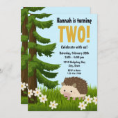 ヘッジホッグ誕生日招待状 招待状 (正面/裏面)