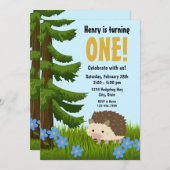 ヘッジホッグ誕生日招待状 招待状 (正面/裏面)