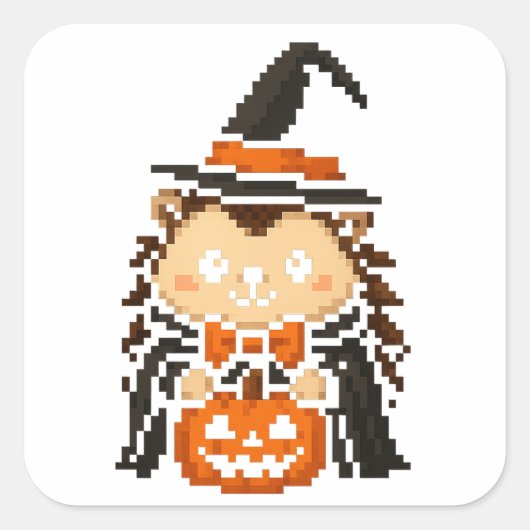 ヘッジホッグ魔女シール スクエアシール (正面)