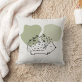 ヘッジホッグ&オータムグリーン抽象芸術ブロブ形状秋 クッション (ブランケット)