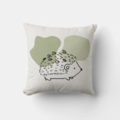 ヘッジホッグ&オータムグリーン抽象芸術ブロブ形状秋 クッション (正面)