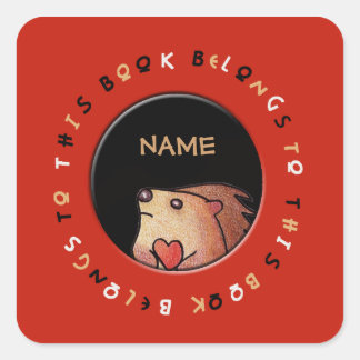 ヘッジホッパーソナライズされたグステッカー スクエアシール