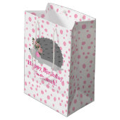 ヘッジホッパーソナライズされたグ誕生日抱き枕 ミディアムペーパーバッグ (裏面アングル)