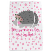 ヘッジホッパーソナライズされたグ誕生日抱き枕 ミディアムペーパーバッグ (正面)
