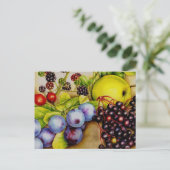 ヘッジロウの果物を使った繊細なアートポストカード ポストカード (スタンド正面)