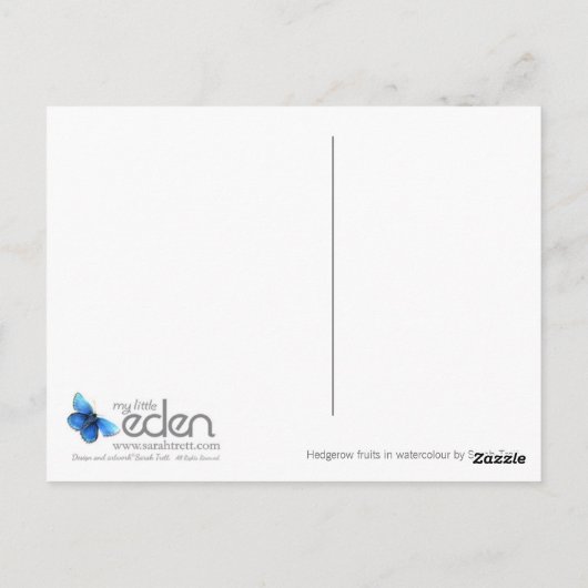 ヘッジロウの果物を使った繊細なアートポストカード ポストカード (裏面)