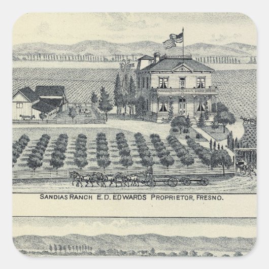 ヘッジローヴィンヤード，フレスノ スクエアシール (正面)