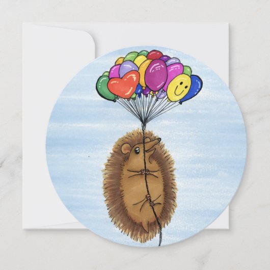 「ヘッジ」おめでとう/誕生日/お祝いカード セーブザデート (正面)