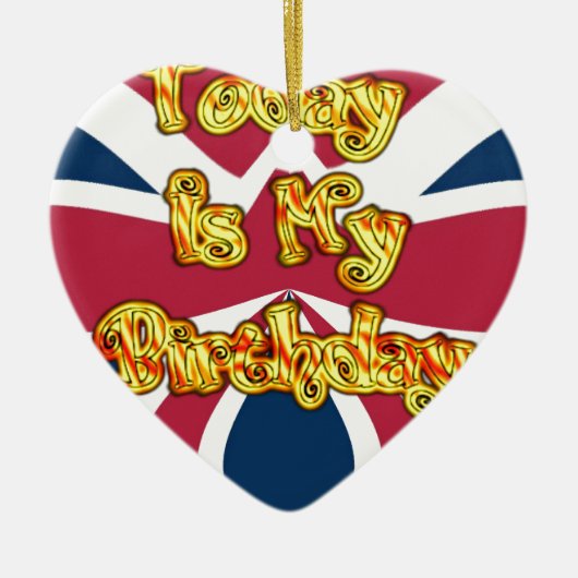 ヘッズアップ – ハクナマタタ今日は私の誕生日.jpg セラミックオーナメント (正面)