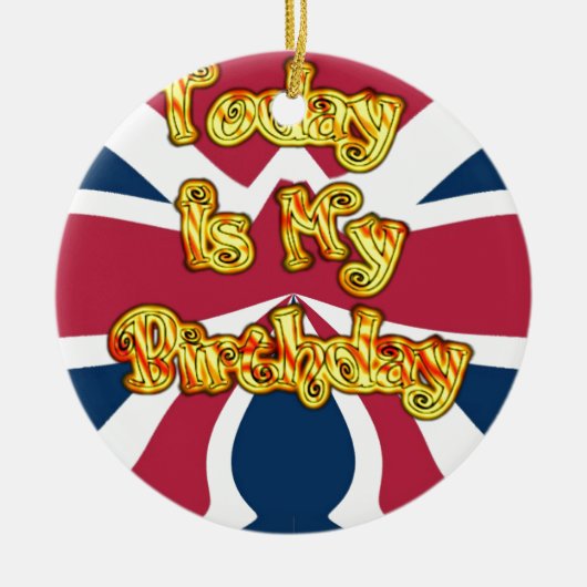 ヘッズアップ – ハクナマタタ今日は私の誕生日.jpg セラミックオーナメント (正面)