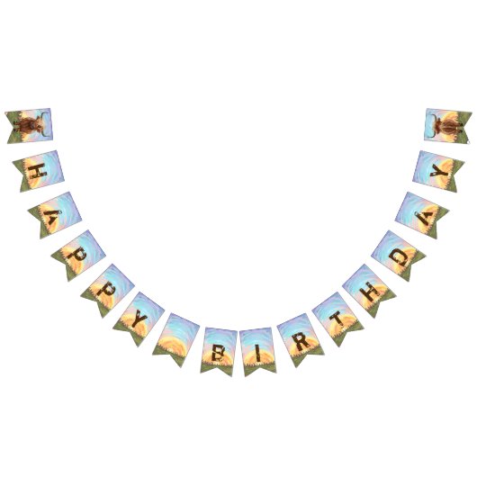 ヘッズアンドテールハイランドカウズ誕生日 バンティングフラッグ (全)