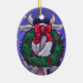 ヘッズアンドテールフェスティバルカウクリスマス セラミックオーナメント (裏面)