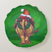 ヘッズアンドテールフェスティバルライオンオンオングリーン ラウンドクッション (裏面)