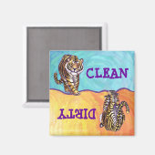 ヘッズテールタイガー汚れたクリーン食洗機マグネット マグネット (正面/裏面)