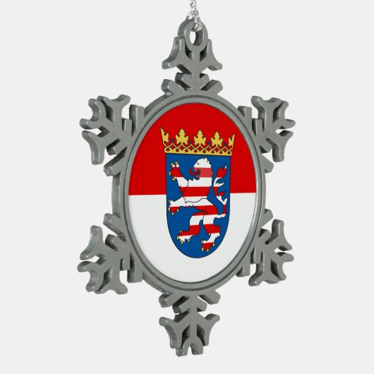 ヘッセのスノーフレークペーターのクリスマス装飾旗 スノーフレークピューターオーナメント (左)