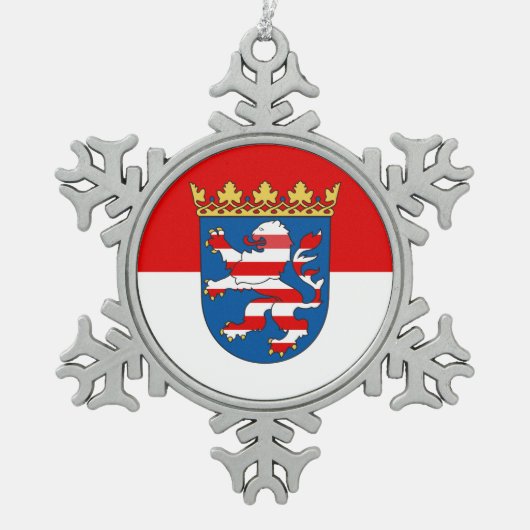 ヘッセのスノーフレークペーターのクリスマス装飾旗 スノーフレークピューターオーナメント (正面)