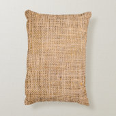 ヘッセンのサッククロスの黄褐色の織り目の背景 アクセントクッション (裏面(縦))