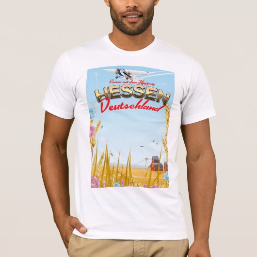 ヘッセン ドイツ 旅行ポスター Tシャツ (正面)
