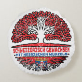 ヘッセンHessisch Schweizer Schweiz Baum Wurzel ラウンドクッション (裏面)