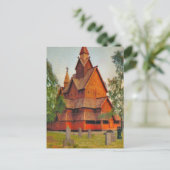 ヘッデル・スターヴ教会, テルマルク, ノルウェーのヴィンテージ ポストカード (スタンド正面)