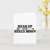 ヘッドアップ&amp；かかとの下の乗馬馬ギ カード (黄色い花)