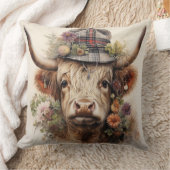 ヘッドウェアのハイランド牛1 / 4 クッション (ブランケット)