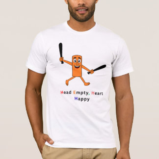 ヘッドエンプティーハートハッピー メンズ ジョーク グラフィックTシャツ Tシャツ