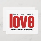 ヘッドオーバーヒール日付はがき、赤を保存 案内ポストカード (正面/裏面)