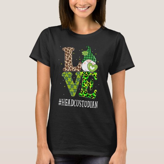 ヘッドカストディアンラブSt patricks day格言ヒョウ Tシャツ (正面)