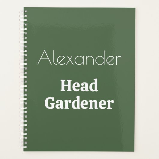 ヘッドガーデナーおもしろいカスタムパーソナライズされたガーデニング プランナー手帳 (正面)