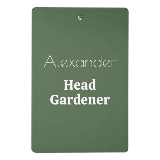 ヘッドガーデナーノベルティパーソナライズされたガーデニングスモール ミニクリップボード (裏面)