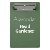 ヘッドガーデナーノベルティパーソナライズされたガーデニングスモール ミニクリップボード (正面)