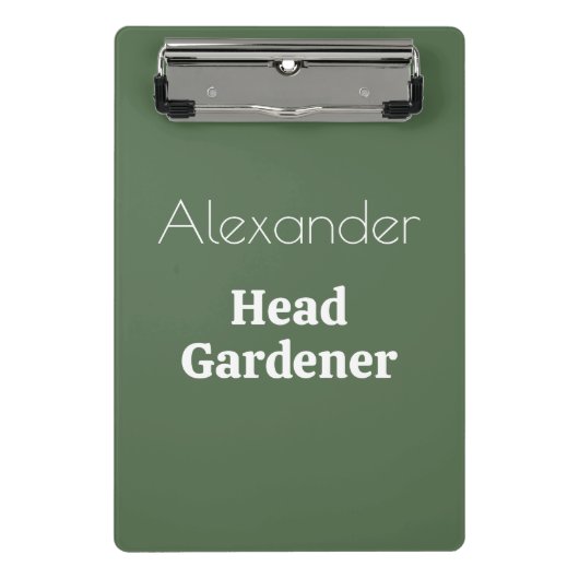 ヘッドガーデナーノベルティパーソナライズされたガーデニングスモール ミニクリップボード (正面)