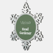 ヘッドガーデナーパーソナライズされたノベルティガーデンテーマ スノーフレークピューターオーナメント (右)