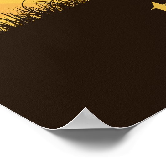 ヘッドグラフィックス上に自転車を引き上げる勝ち誇ったサイクリスト ポスター (角)