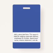 ヘッドショカスタムット·企業の·ロゴ従業員青 バッジ (裏面)