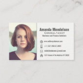 ヘッドショットまたはロゴとソーシャルメディアのアイコン 名刺 (正面)