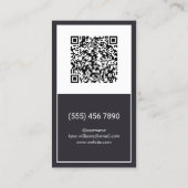 ヘッドショットカスタムフォトおよびQRコード 名刺 (裏面)