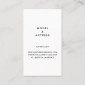ヘッドショットシンプルフォトアクターモデル写真 名刺 (裏面)