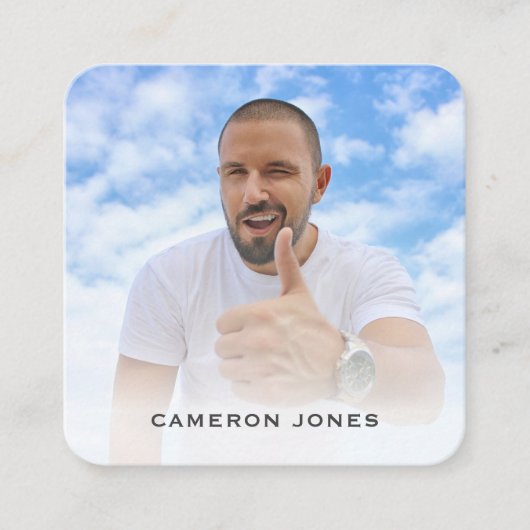 ヘッドショットフォトソーシャルメディアFreelanceフォトグラファー スクエア名刺 (正面)