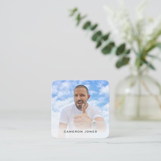 ヘッドショットフォトソーシャルメディアFreelanceフォトグラファー スクエア名刺 (スタンド正面)