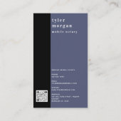 ヘッドショットモダンフォトモバイル公証人 名刺 (裏面)