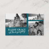 ヘッドショットモダン写真とQRコード撮影 名刺 (正面)