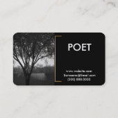 ヘッドショット俳優モデルまたは詩人ツリーの名刺 名刺 (裏面)