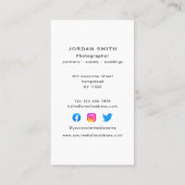 ヘッドショット写真ソーシャルメディア写真垂直 名刺 (裏面)