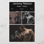 ヘッドショット男性用アクターコンプカード (裏面)