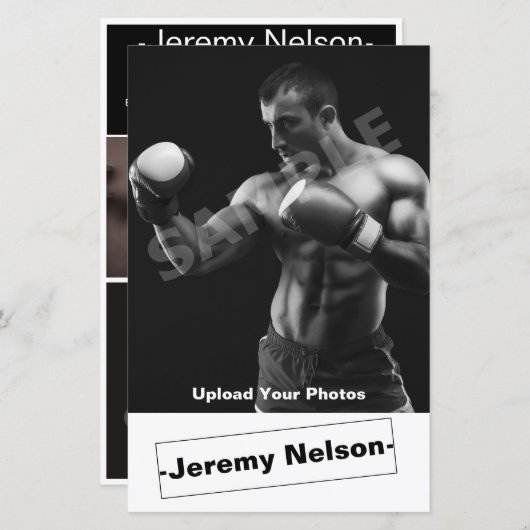 ヘッドショット男性用アクターコンプカード (正面/裏面)