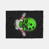 ヘッドスカルボウリングボール&;ピンハッピーハローウィン フリースブランケット (正面(横))