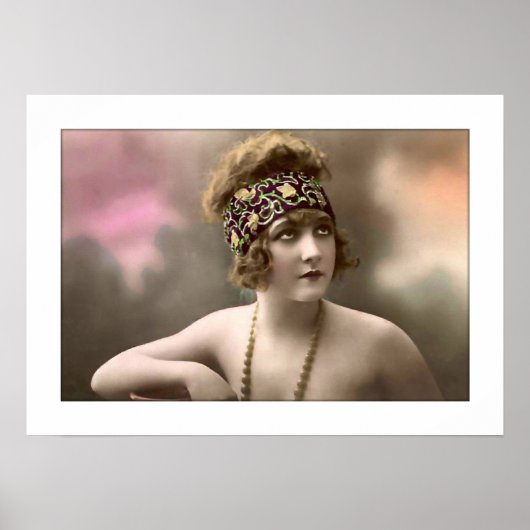 ヘッドスカーフを持つデコ時代のビーズ ポスター (正面)